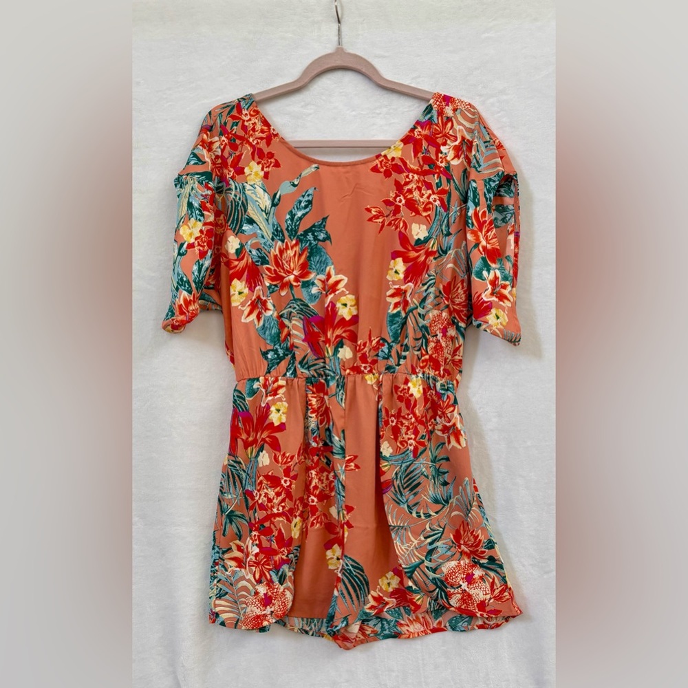 BCBGMaxAzria Orange Floral Blouse
